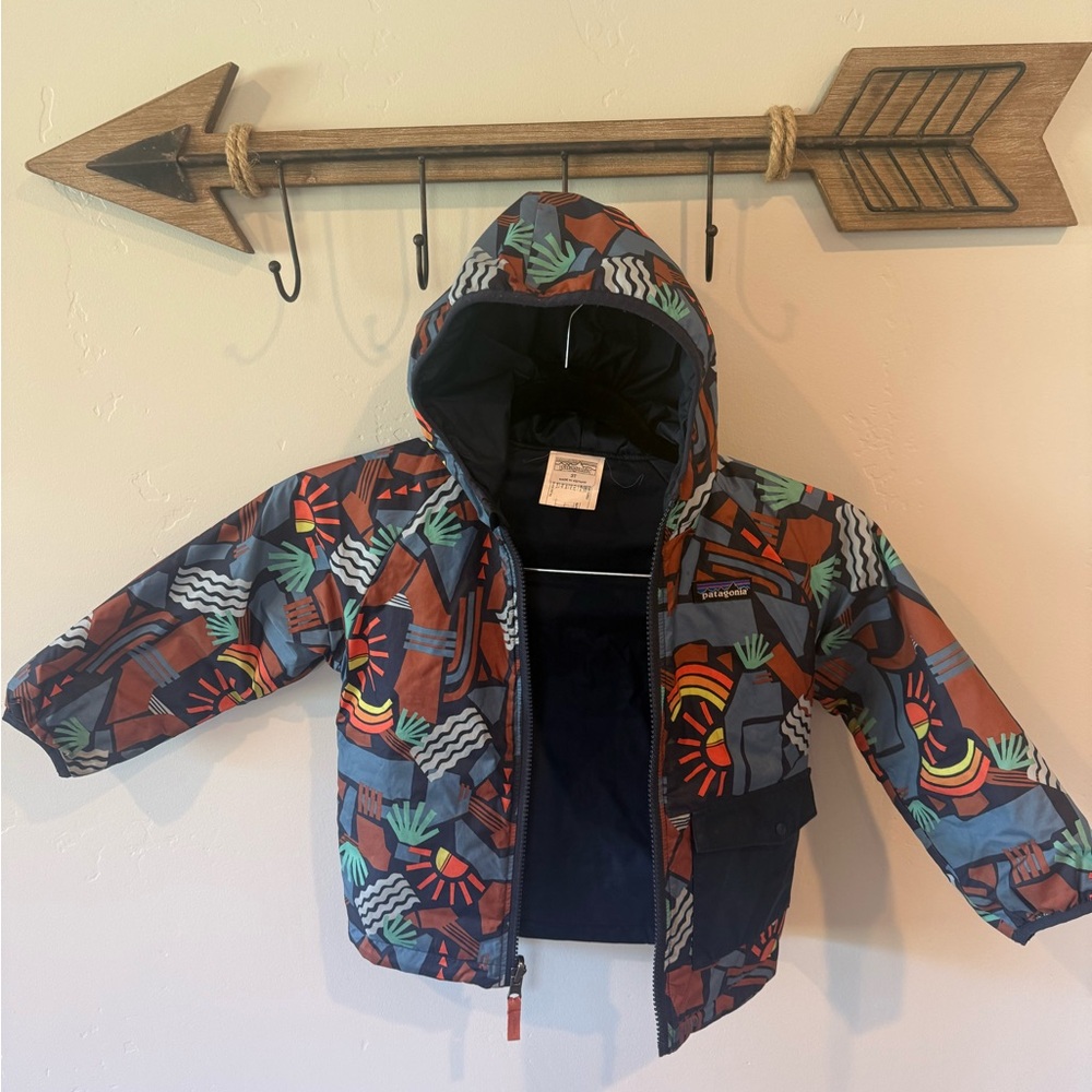 Patagonia Blue and Orange Puffer Jacket